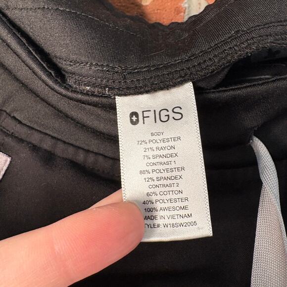 FIGS Zamora Jogger Scrub Pants in Black Sz M Technical Collection - Picture 8 of 10